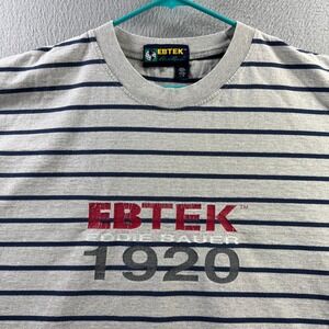 Vintage Eddie Bauer Shirt Mens Large 90s Striped Cotton Tee